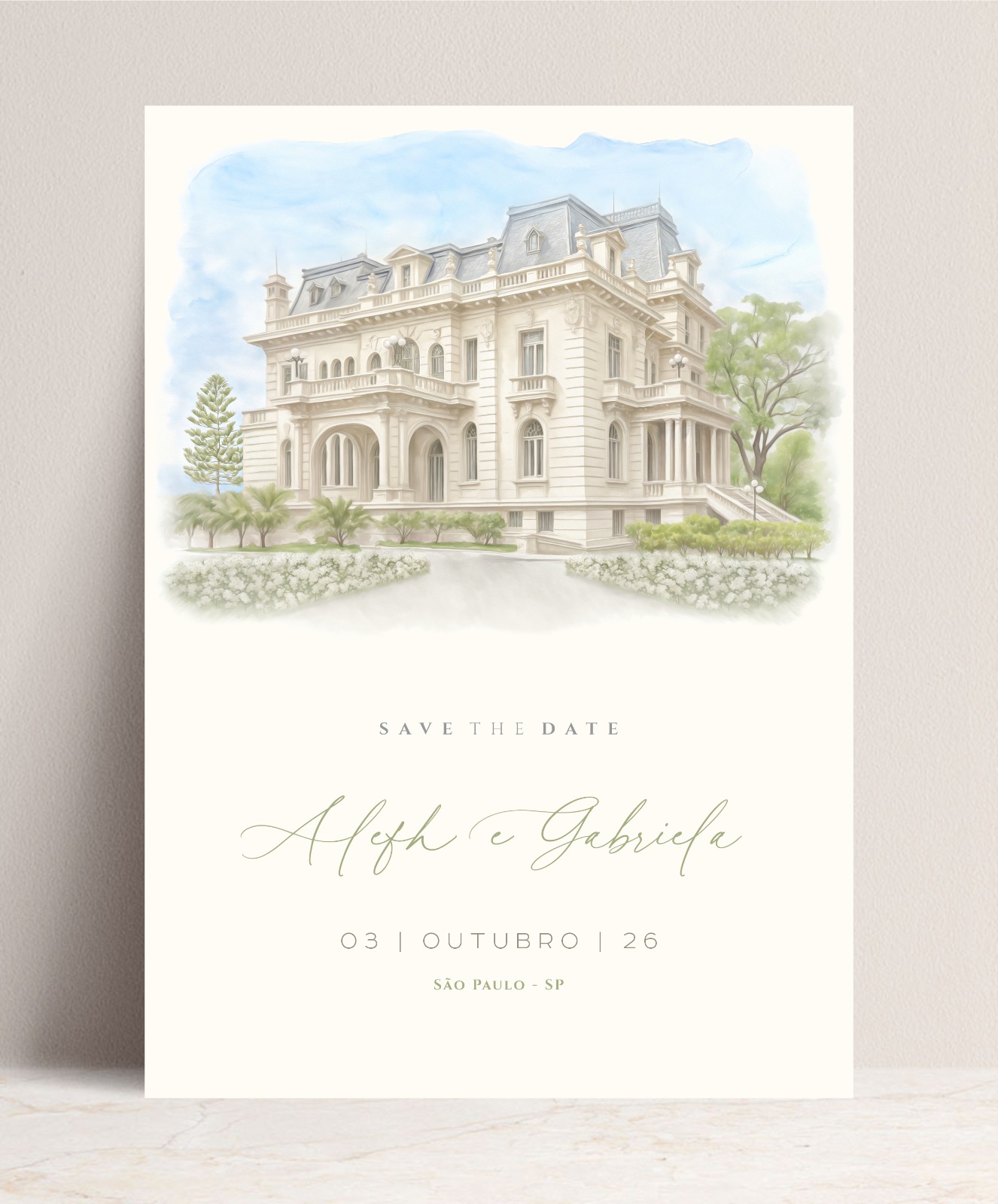 Convite estilo aquarela